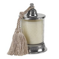 Vanilla Scented Candle in Covered Jar with Tassel 6.5"H x 2.75"D